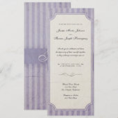 Charme vintage Lilac Monogramme Mariage Invitation (Devant / Derrière)