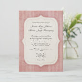 Charme vintage Monogramme rose Invitations de mari (Debout devant)