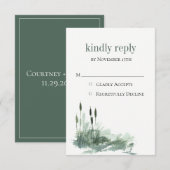 Charme Wildwood Reeds Wedding Carte RSVP (Devant / Derrière)