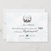 Charme Winterkrans Wil je mijn bruidsmeisje zijn Kaart (Achterkant)