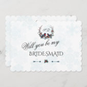 Charme Winterkrans Wil je mijn bruidsmeisje zijn Kaart (Voorkant / Achterkant)