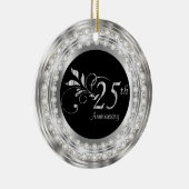 Charming 25th Silver Wedding Jubileum Keramisch Ornament (Rechts)