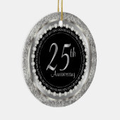 Charming 25th Silver Wedding Jubileum Keramisch Ornament (Rechts)