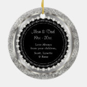 Charming 25th Silver Wedding Jubileum Keramisch Ornament (Achterkant)