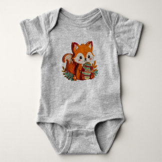 Charming 3D Layered Paper Cut Fox with XOXO Patter Romper