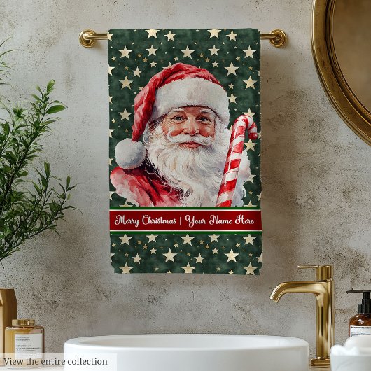 Charming Aquarelle Santa Claus Serviette de bain e