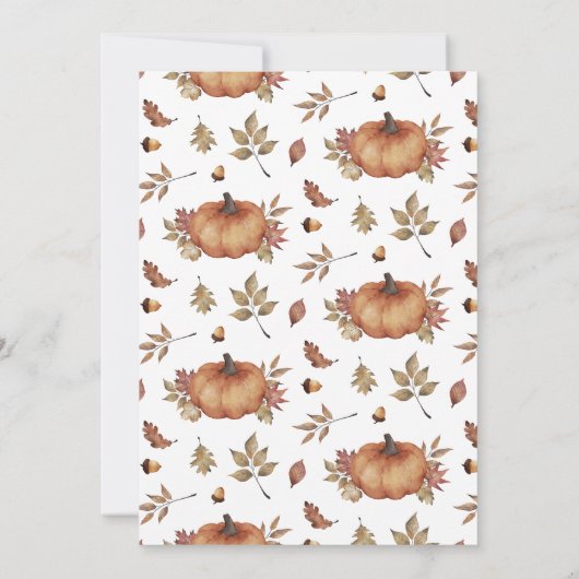 Charming Autumn Pumpkin Thanksgiving Dinner Kaart (Achterkant)