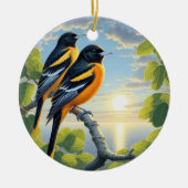 Charming Baltimore Oriole Bird Keepsake Keramisch Ornament (Voorkant)