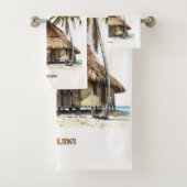Charming Beach House Scene Aquarelle Design (En situation)