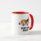 Charming Beagle Holiday Red Balls Graphic Art Mok (Voorkant rechts)