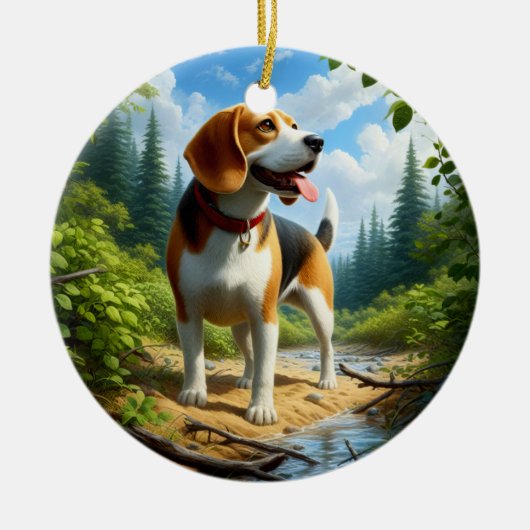 Charming Beagle Keepsake Keramisch Ornament (Voorkant)