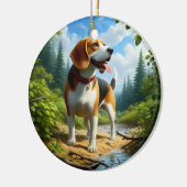 Charming Beagle Keepsake Keramisch Ornament (Links)