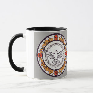 Charming Bird Print Mug avec Arrière - plan coloré