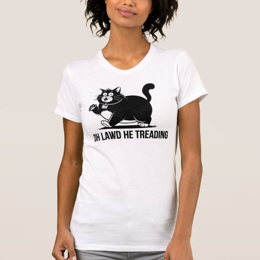 Charming Black Cat Illustration T-shirt (Voorkant)
