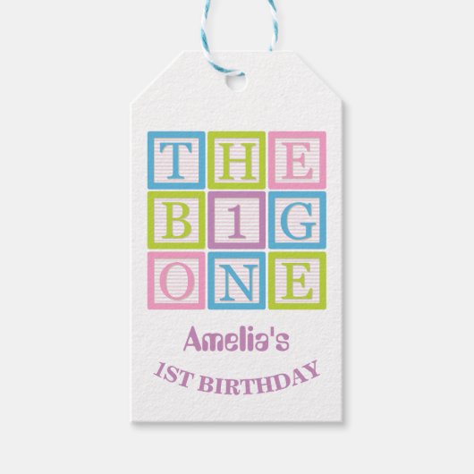 Charming Blocks Pattern The Big One Cadeaulabel (Voorkant)