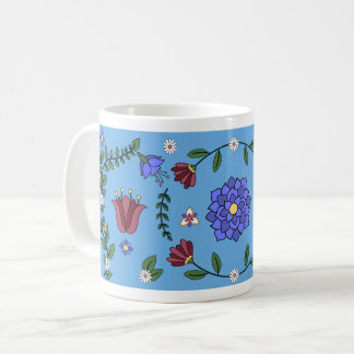 Charming Blue et Floral Folal Art Mug