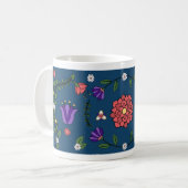 Charming Blue Floral Folal Art Mug (Devant gauche)