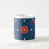 Charming Blue Floral Folal Art Mug (Centre)