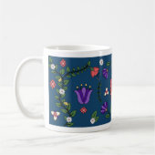 Charming Blue Floral Folal Art Mug (Gauche)