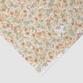 Charming Boho Peach Floral Mint Green Leafs Tissuepapier (Detail)