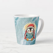 Charming Bookish Penguin Cozy Latte Coffee Mug Latte Mok (Rechterhoek)