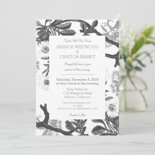 Charming Botanical Wedding Kaart (Staand voorkant)