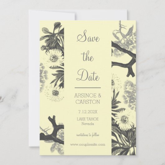 Charming Botanical Wedding Save The Date (Voorkant)