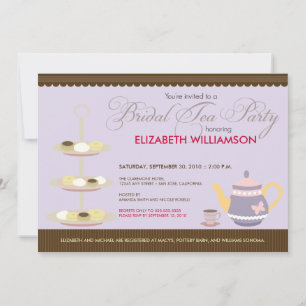 Charming Bridal Tea Party Invitation (lavender) Kaart