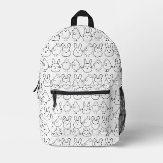 CHARMING BUNNIES AND CHICKS ILLUSTRATION BEDRUKTE RUGZAK