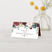 Charming Burgundy Navy Blue Floral Table Number (Achterkant)