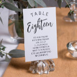 Charming Calligraphie Numéro de table Noms des inv<br><div class="desc">Cartes de table de charme en noir et blanc avec un script de calligraphie noir. Ajoutez les noms de vos invités mariages !</div>
