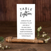 Charming Calligraphie Numéro de table Noms des inv