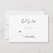 Charming Calligraphie rose Aquarelle Mariage RSVP (Dos)