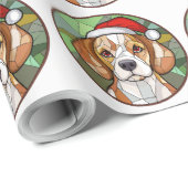 Charming Canine Cheer: Beagle thema Kerstmis Cadeaupapier (Rol Hoek)