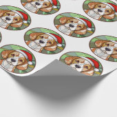 Charming Canine Cheer: Beagle thema Kerstmis Cadeaupapier (Hoek)