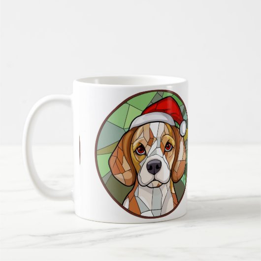 Charming Canine Cheer: Beagle thema Kerstmis Koffiemok (Links)