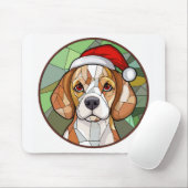 Charming Canine Cheer: Beagle thema Kerstmis Muismat (Met muis)