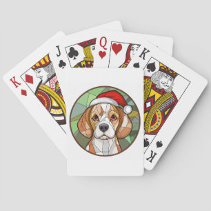 Charming Canine Cheer: Beagle thema Kerstmis Pokerkaarten