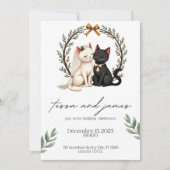 Charming Cat Couple Wedding Invitation (Devant)