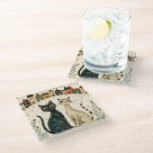 Charming Cats Glazen Onderzetter (Schuin)