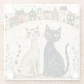 Charming Cats Glazen Onderzetter (Achterkant)