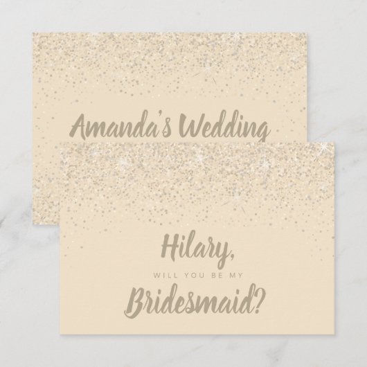 Charming Champagne Glitter Bridesmaid Kaart (Voorkant / Achterkant)