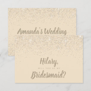 Charming Champagne Glitter Bridesmaid Kaart
