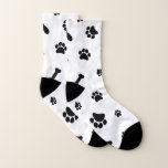 Charming Chaussettes Empreintes de pattes noires e<br><div class="desc">Charming Chaussettes Empreintes de pattes noires et blanches</div>