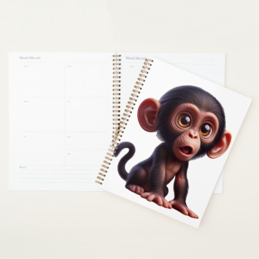 Charming Chimp Whimsy - Adorable Cartoon Primate (Devant avec enveloppe)