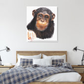 Charming Chimpanzee Canvas Afdruk (Insitu (Slaapkamer))