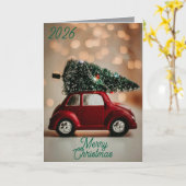 Charming Christmas Card Folded Holiday Design Kaart (Gele Bloem)