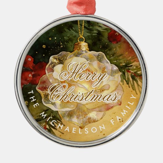 Charming Christmas Ornament Shaped Like a Rose (Voorkant)