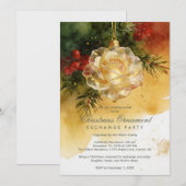 Charming Christmas Ornament Shaped Like a Rose Kaart (Voorkant / Achterkant)