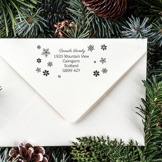 Charming Christmas Snowflake Address Rubberstempel